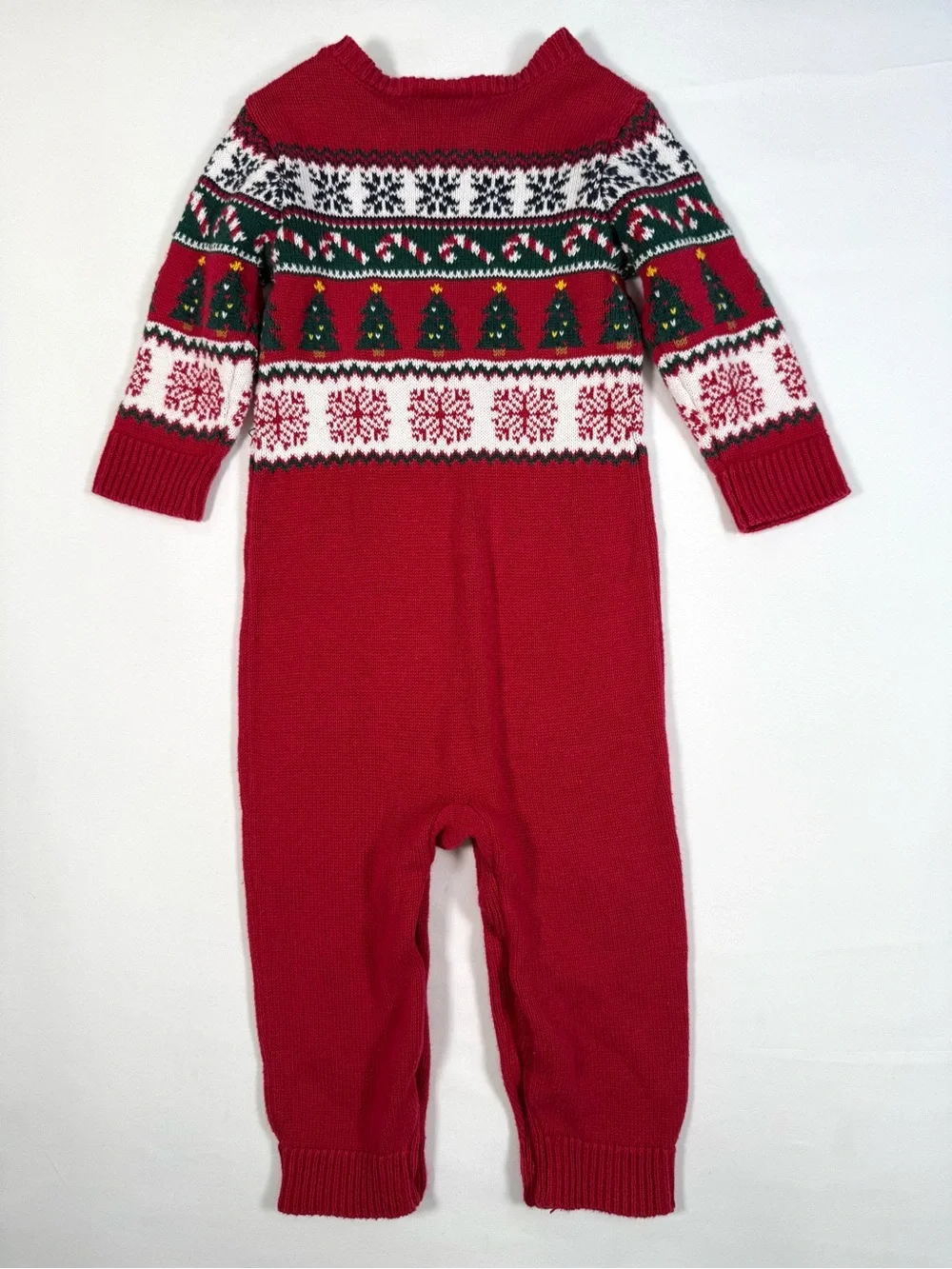 THE CHILDREN’S PLACE Baby Christmas Sweater Romper 9-12M Holiday Fair Isle Knit